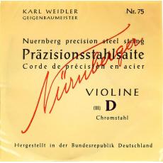 Weidler Nurnberger Nr.75 Precision Violin String, D - Medium, 1/8