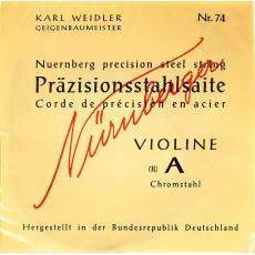 Weidler Nurnberger Nr.74 Precision Violin String, A - Medium, 1/8