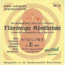 Weidler Nurnberger Nr.10 Precision Violin String, E - Medium, 1/16