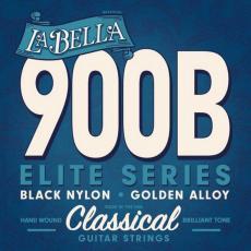 La Bella 900B Elite - Black Nylon, Golden Alloy Polished - Medium Tension