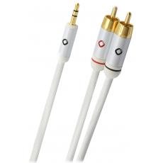 Oehlbach i-Connect 3.5mm Jack to 2 x RCA  - 1.5m, White