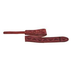 Ovation Premium Leather Strap - Multi-Soundhole Design, Ruby Red