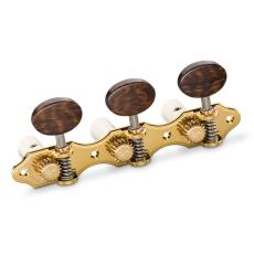 Schaller GrandTune Classic Hauser - Gold with Snakewood Oval Buttons, White Rollers