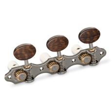 Schaller GrandTune Classic Hauser - Ruthenium with Snakewood Oval Buttons, White Rollers