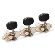 Schaller GrandTune Classic Hauser - Satin Pearl with Acrylic Black Ellipse Buttons, White Rollers