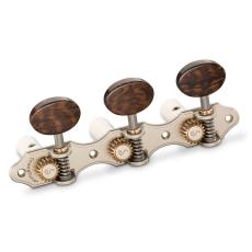 Schaller GrandTune Classic Hauser - Satin Pearl with Snakewood Oval Buttons, White Rollers
