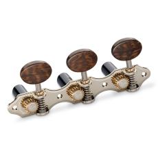 Schaller GrandTune Classic Hauser - Nickel with Snakewood Oval Buttons, Black Rollers