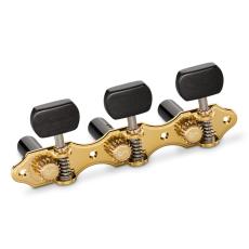 Schaller GrandTune Classic Hauser - Gold with Ebony Square Buttons, Black Rollers