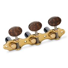 Schaller GrandTune Classic Hauser - Gold with Snakewood Oval Buttons, Black Rollers