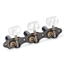 Schaller GrandTune Classic Hauser - Satin Black with White Perloid Buttons, Black Rollers
