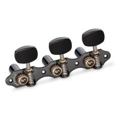 Schaller GrandTune Classic Hauser - \Satin Black with Acrylic Black Ellipse Buttons, Black Rollers