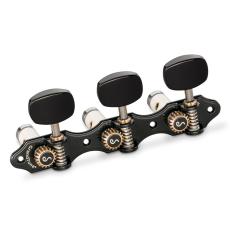 Schaller GrandTune Classic Hauser - Black Chrome with Acrylic Black Ellipse Buttons, White Deluxe Rollers