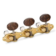 Schaller GrandTune Classic Hauser - Gold with Snakewood Oval Buttons, White Deluxe Rollers