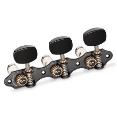 Schaller GrandTune Classic Hauser - Satin Black with Acrylic Black Ellipse Buttons, White Deluxe Rollers