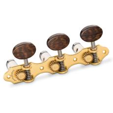 Schaller GrandTune Classic Hauser - Satin Gold with Snakewood Oval Buttons, White Deluxe Rollers