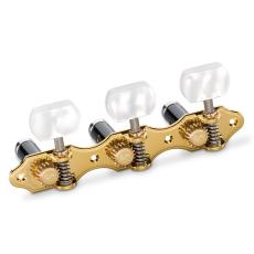 Schaller GrandTune Classic Hauser - Gold with White Perloid Buttons, Black Deluxe Rollers
