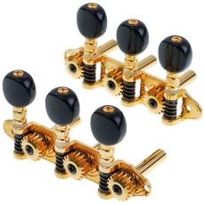 Grover MA200 ES 3+3 - Gold, Black Buttons