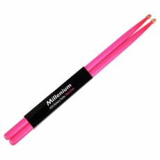 Millenium H5A Colour Hickory Sticks - Neon Pink