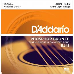 Daddario EJ41 Phosphor Bronze, 12-string - 09-45