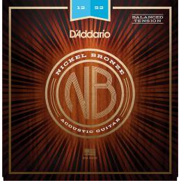 Daddario NB1252-BT Nickel Bronze, Balanced Tension - 12-52