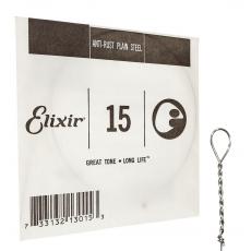 Elixir Anti-Rust Plain Steel - .015, Loop End