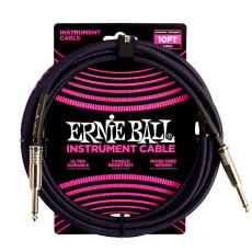 Ernie Ball 6393 Braided Straight/Straight Mono - Purple Black, 3m