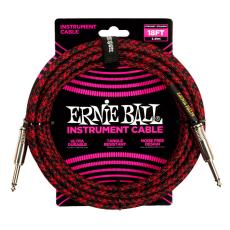 Ernie Ball 6396 Braided Straight/Straight Mono - Red Black, 5.5m
