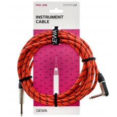 Gewa VE10 Pro Line Instrument Cable, Angled - Orange, 3m