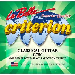La Bella C750 Criterion, Clear Nylon, Golden Alloy - Medium
