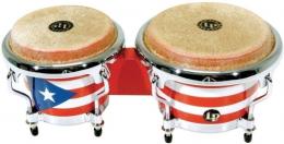 Latin Percussion LPM199-PR Mini Tunable Bongos - Puerto Rican Flag