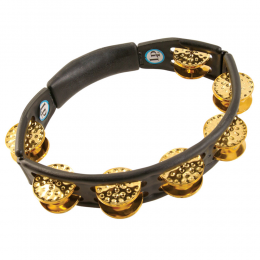 Latin Percussion LP174 Cyclops Tambourine, Dimpled Brass - Black