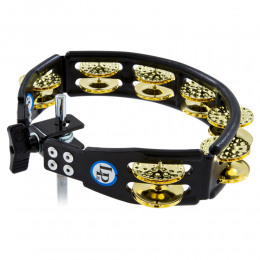 Latin Percussion LP179 Cyclops Tambourine, Dimpled Brass - Mountable, Black