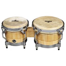Latin Percussion M201-AWC Matador Wood Bongos - Natural/Chrome