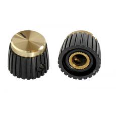 Marshall MRV19 Style Knob with Screw - 6.3 mm Axis, Gold Cap
