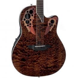 Ovation Celebrity Elite Plus CE48P-TGE-G Quilted Maple - Super Shallow, Tiger Eye