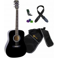 Soundsation Yosemite DN - Black - Acoustic Guitar Bundle