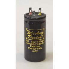 TAD Gold Cap 50+50uF 500V electrolytic capacitor, radial 35x75mm