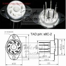 TAD Octal socket - Ceramic, PC Mount, 20mm Pins