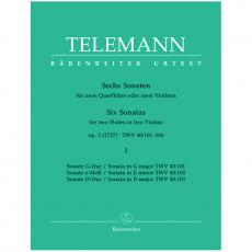 Telemann - Six Sonatas Op.2, Vol.1 (2 Flutes)